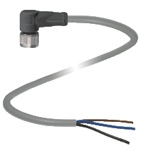 Pepperl+Fuchs M12 Cordset; Female Right Angle; 3-Pin; 3-Wire; 10m PVC Cable